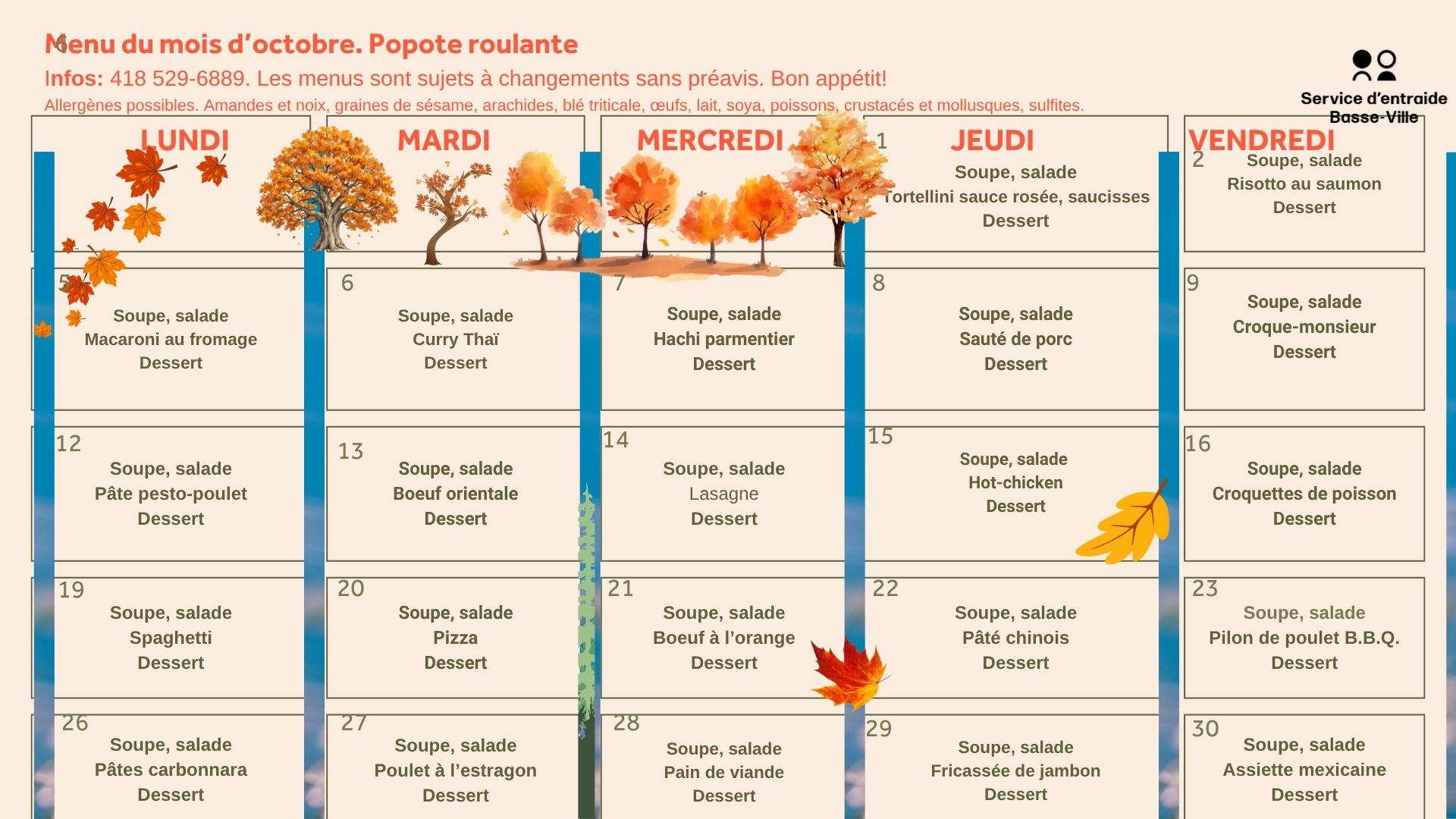 Menu popote